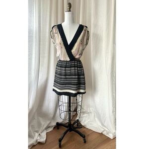 Kimchi Blue Black and Cream Striped Mini Dress